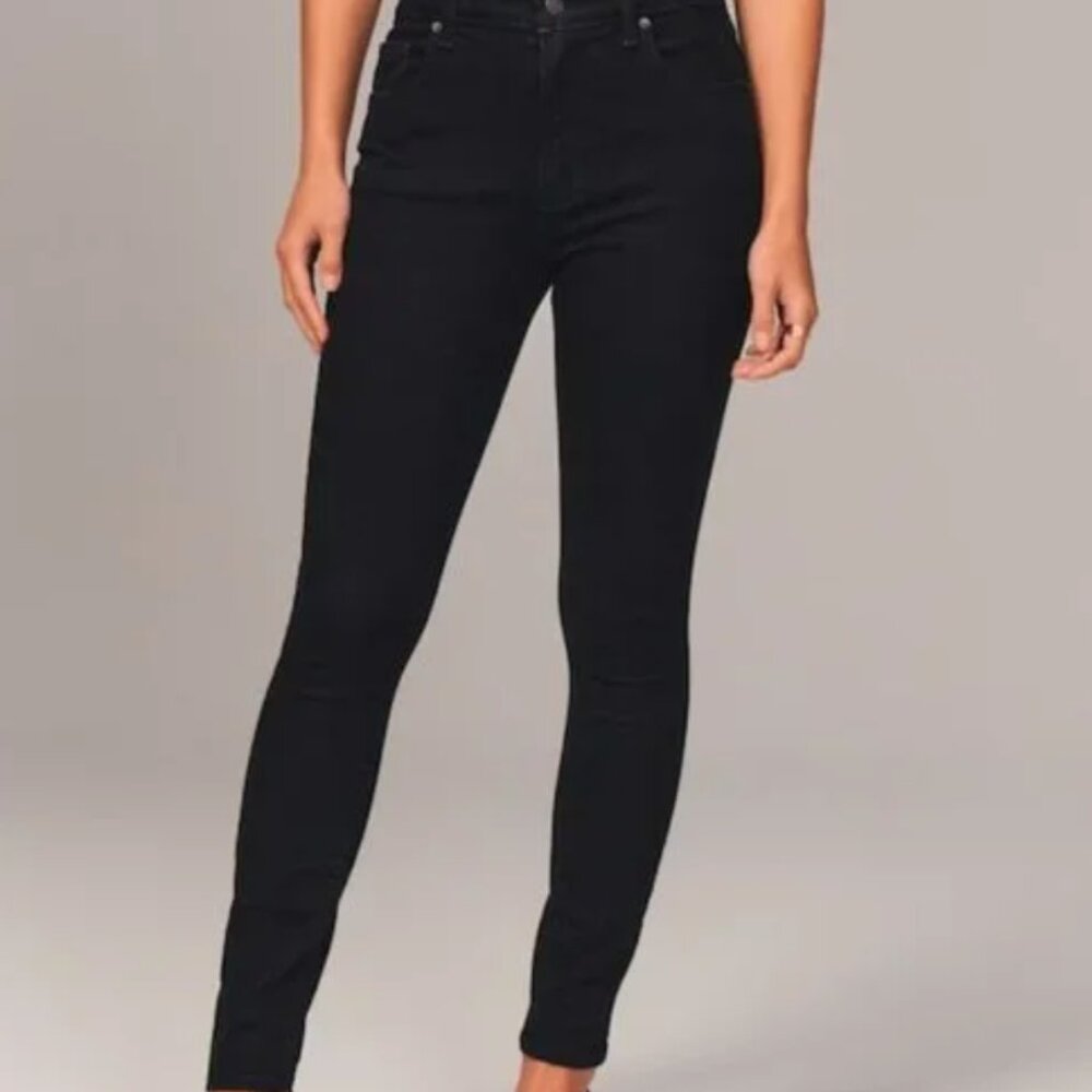 Abercrombie and Fitch Simone High Rise Super Skinny Jeans Black Jeans, Size 2/26